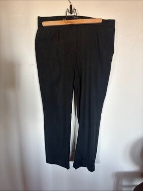 Theory Black Linen Woman’s Chinos - Straight Leg